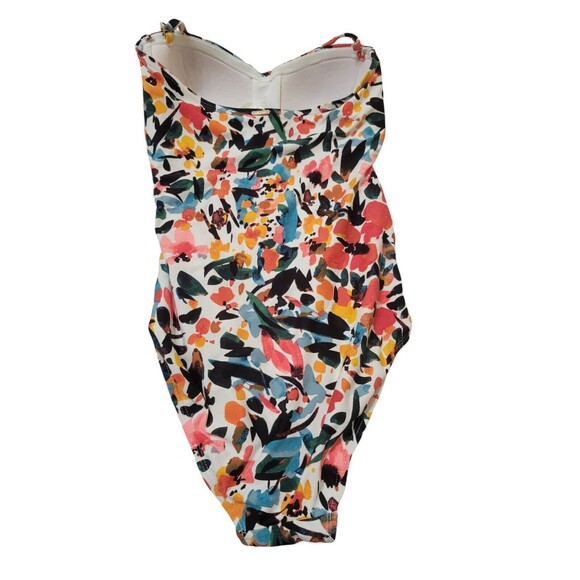 Anne Cole Twist Front Shirred Bandeau Removable Strap One Piece Sz 6 D14 - Picture 4 of 12